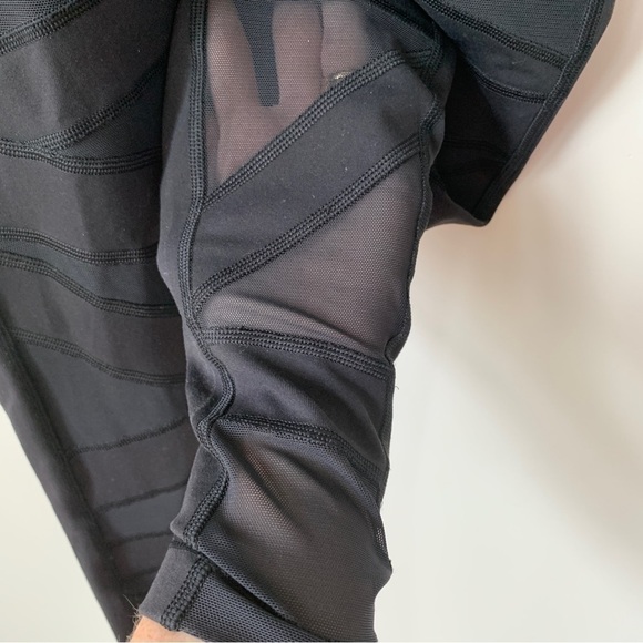 Lululemon Wunder Under Tech Mesh Black Leggings Size 2 - Picture 3 of 8